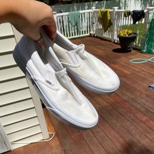 White slip on vans